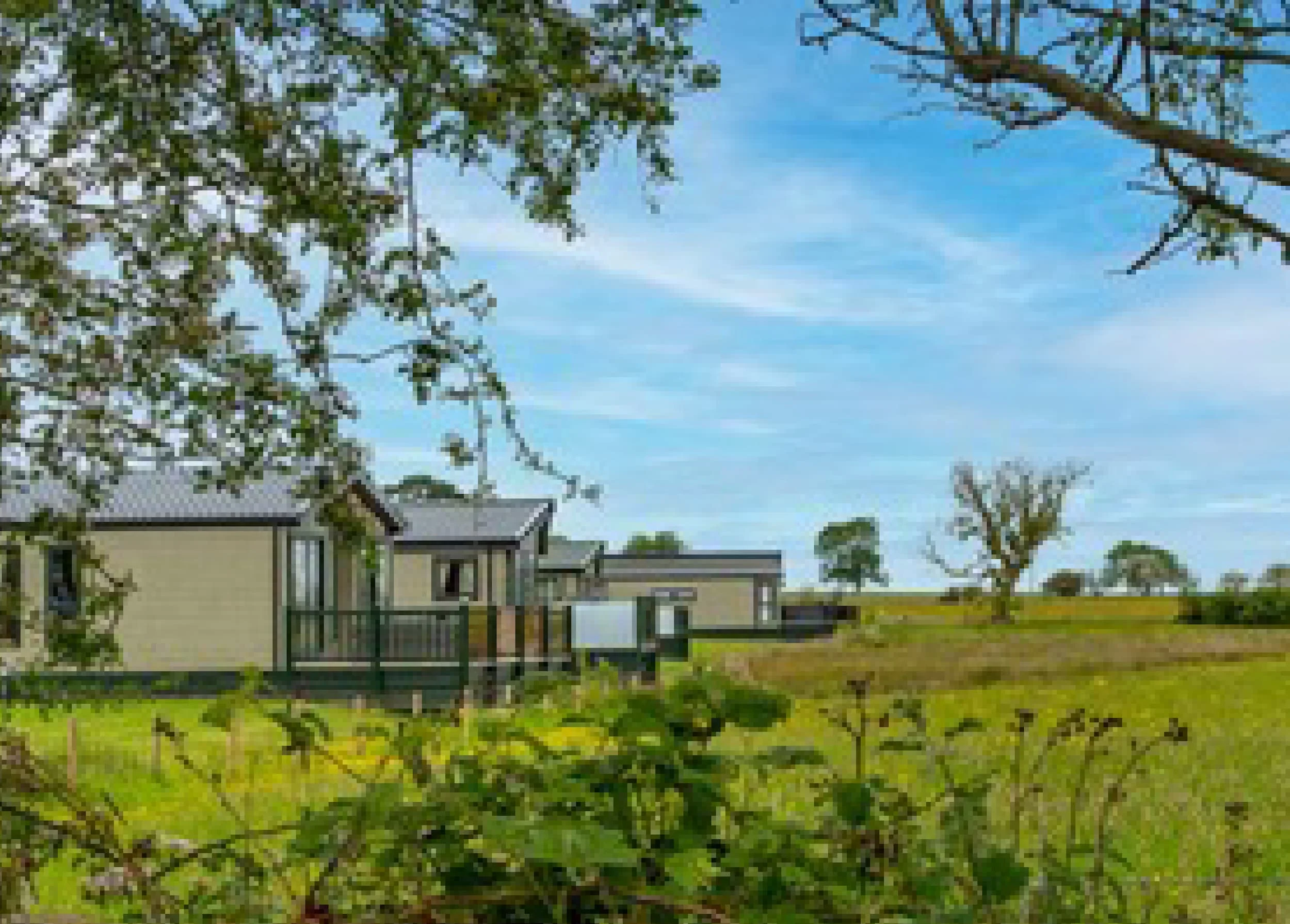 Northumberland's Holiday Home Parks 9 View of luxury lodges at Heathergate surrounded by greenery